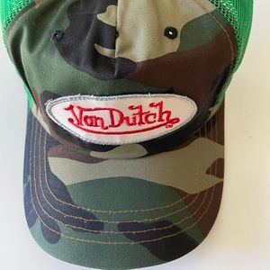 New! Von Dutch Camo trucker hat in green